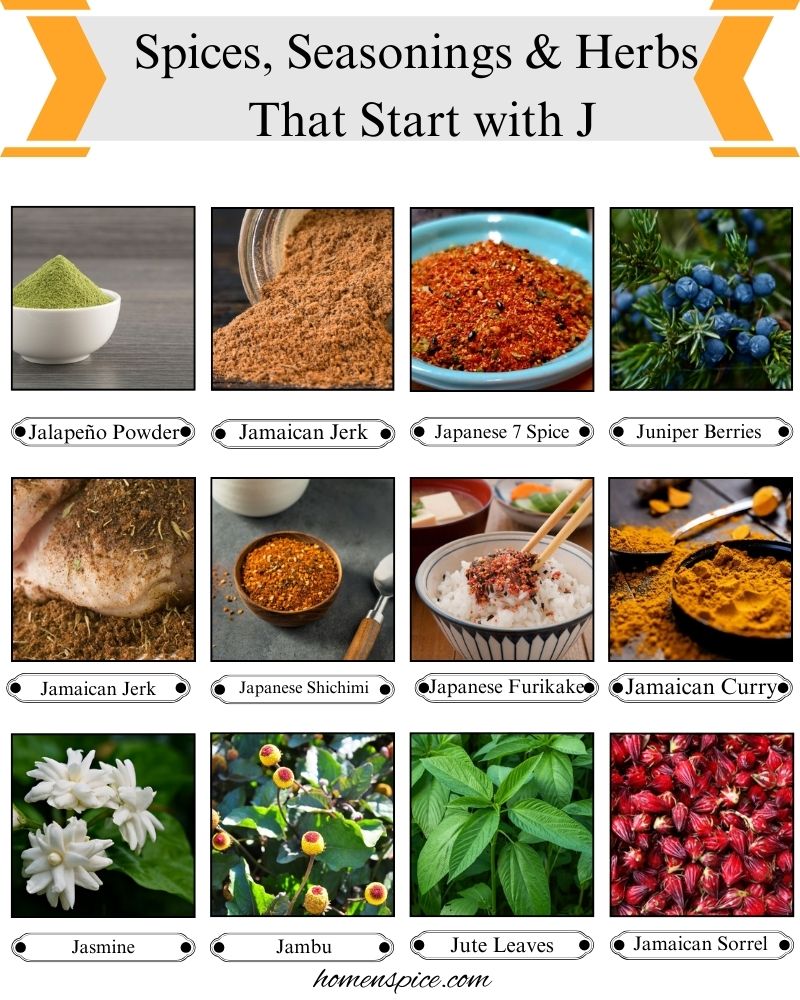 Spices, Seasonings & Herbs that Start with J